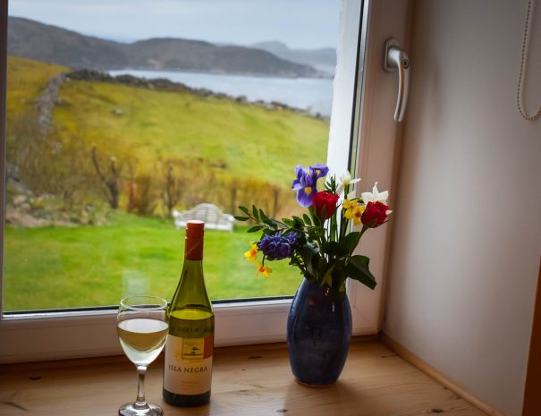 The view from one of our bedrooms at Gables Cottage overlooking the Torridon Mountains and the Summer Isles